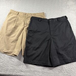 Nike Golf Shorts Bundle Lot 2 Khaki Black 34-36 Anti Slip Wicking Lightweight